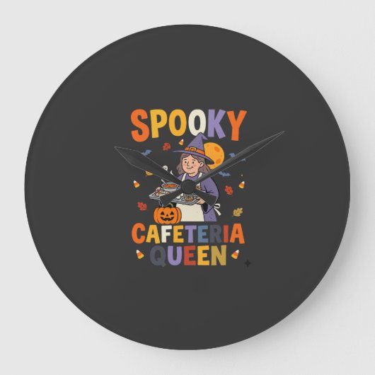 ハロウィン給食クイーン ラージ壁時計 (正面)
