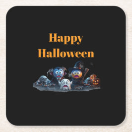 ハロウィン絵文字のナプキン スクエアペーパーコースター