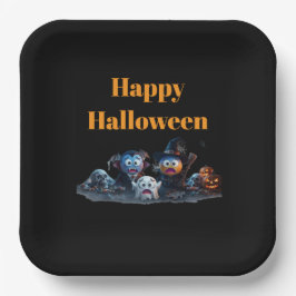 ハロウィン絵文字のナプキン ペーパープレート
