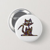 ハロウィン絵文字黒猫 缶バッジ (正面&裏面)