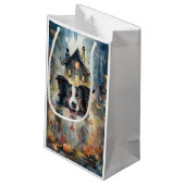 ハロウィン縁どコリーとカボチャ怖 スモールペーパーバッグ (裏面アングル)