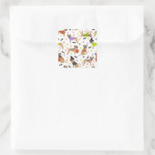 ハロウィン縁どテリアスクエアステッカー スクエアシール (バッグ)