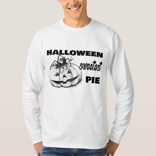 ハロウィン考えスパイダーのパンプキンパイ Tシャツ (正面)