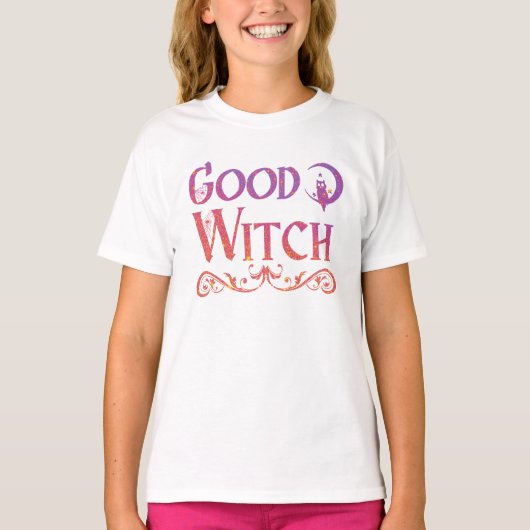 ハロウィン色の良い魔女フクロウ Tシャツ (正面)