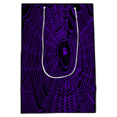 ハロウィン芸術的スパイダークモのクモの巣の薄紫 ミディアムペーパーバッグ (裏面)