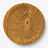 ハロウィン芸術的スパイダークモのクモの巣ドードルブラック ペーパープレート (正面)