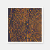 ハロウィン芸術的スパイダーコブのドードルオレンジ スタンダードカクテルナプキン (正面)