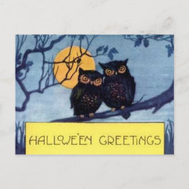 ハロウィン葉書にフクロウ ポストカード
