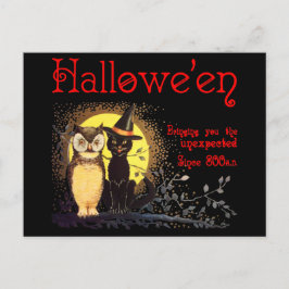 ハロウィン葉書に描かれた猫とヴィンテージ ポストカード
