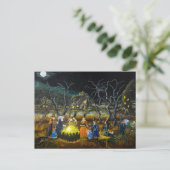 ハロウィン葉書、ウィッチのまわりにカルドロン ポストカード (スタンド正面)