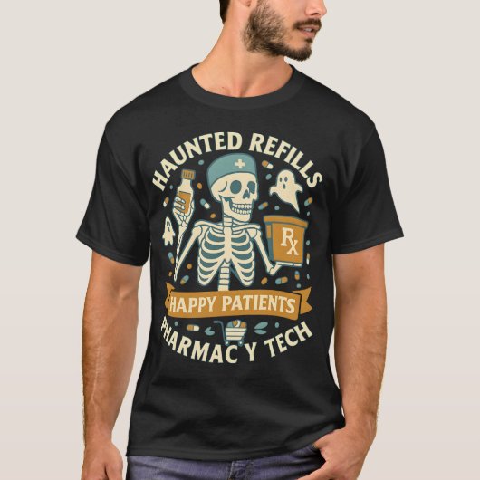 ハロウィン薬局の幽霊薬剤師Tシャツ Tシャツ (正面)