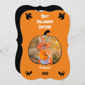 ハロウィン衣装の写真入りホリデーカード シーズンカード (正面/裏面)