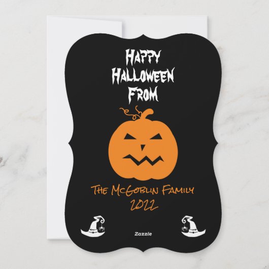 ハロウィン衣装の写真入りホリデーカード シーズンカード (裏面)