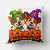 ハロウィン衣装を着たかわいい犬たち クッション (裏面)