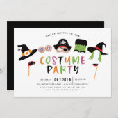 ハロウィン衣装パーティの招待状 招待状 (正面/裏面)