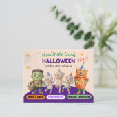 ハロウィン衣装パーティーモンスターの不気味な楽しみダンス ポストカード (スタンド正面)