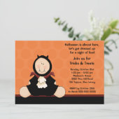 ハロウィン衣装パーティー招待状 かわいいドラキュラ 招待状 (スタンド正面)