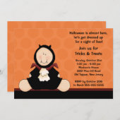 ハロウィン衣装パーティー招待状 かわいいドラキュラ 招待状 (正面/裏面)