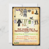 ハロウィン衣装パーティー　洗濯ひも招待状 招待状 (正面)