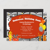 ハロウィン衣装誕生日パーティー 招待状 (正面/裏面)