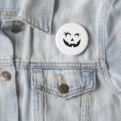 ハロウィン衣装 かぼちゃの顔 コスチューム まつげ 缶バッジ (インサイチュ)