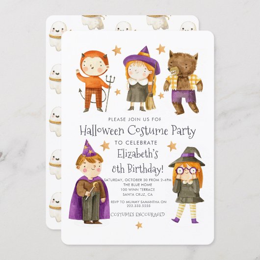 ハロウィン衣装 子供の誕生日パーティー招待状 招待状