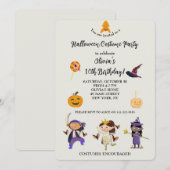 ハロウィン衣装 子供の誕生日パーティー 招待状 (正面/裏面)