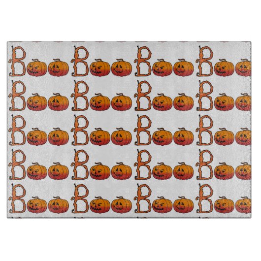 ハロウィン装飾ガラス製カッティングボード/カボチャ カッティングボード (正面)