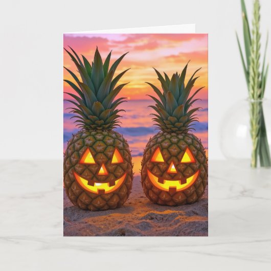 ハロウィン記念日パイナップルジャックオーランタン カード (正面)