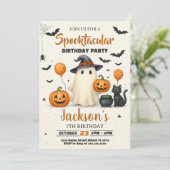 ハロウィン誕生日お菓子をくれなきゃイタズラしちゃうよ招待状 招待状 (スタンド正面)