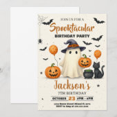 ハロウィン誕生日お菓子をくれなきゃイタズラしちゃうよ招待状 招待状 (正面/裏面)
