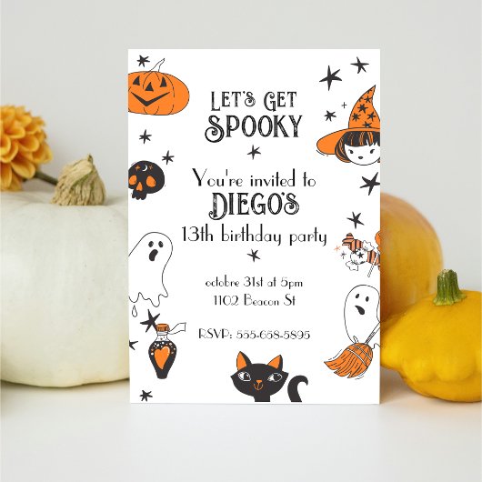 ハロウィン誕生日かわいいドードル不気味をゲットしよう 招待状