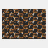 ハロウィン誕生日カスタム文字不気味幽霊3 ラッピングペーパーシート (正面2)