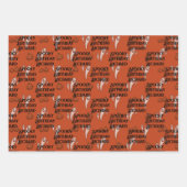 ハロウィン誕生日カスタム文字不気味幽霊3 ラッピングペーパーシート (正面)