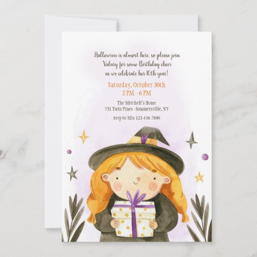 ハロウィン誕生日ガール招待状 招待状 (正面)