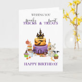 ハロウィン誕生日ケーキ スイーツ カード (黄色い花)