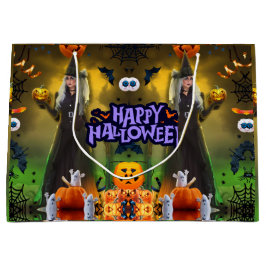 ハロウィン誕生日パーティーの招待状 ラージペーパーバッグ