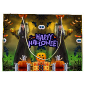 ハロウィン誕生日パーティーの招待状 ラージペーパーバッグ (裏面)