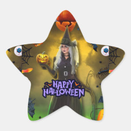 ハロウィン誕生日パーティーの招待状 星シール