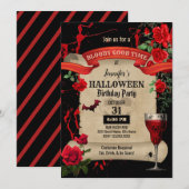 ハロウィン誕生日パーティー 招待状 (正面/裏面)