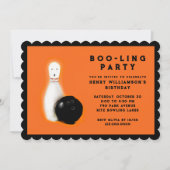 ハロウィン誕生日ボウリングパーティーの招待状 招待状 (正面)