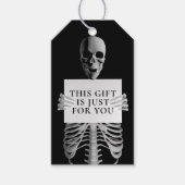 ハロウィン誕生日不気味スケルトンカスタムブラックホテル ギフトタグ (正面)
