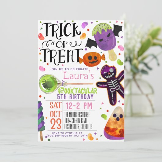 ハロウィン誕生日 招待状 (スタンド正面)