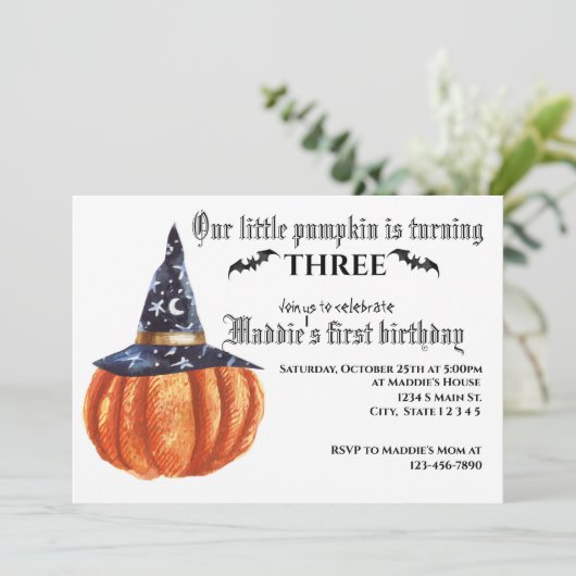 ハロウィン誕生日 招待状 (スタンド正面)