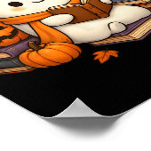 ハロウィン読幽霊の本好きコーヒーガールWo ポスター (角)