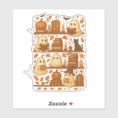 ハロウィン読幽霊の本好き シール (シート)