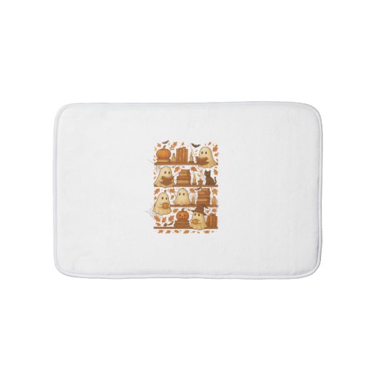 ハロウィン読幽霊の本好き バスマット (正面)