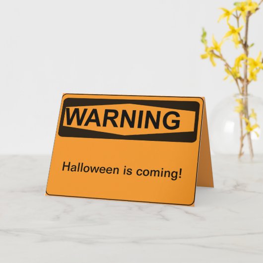 ハロウィン警告の カード (黄色い花)