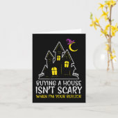 ハロウィン買不動産仲介業者の家は怖い衣装ではない カード (黄色い花)