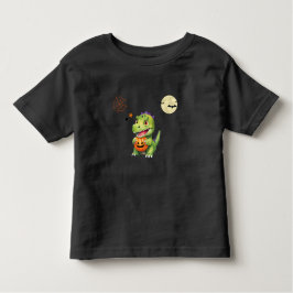 ハロウィン遊を扱うかわいい恐竜のカボチャ トドラーTシャツ
